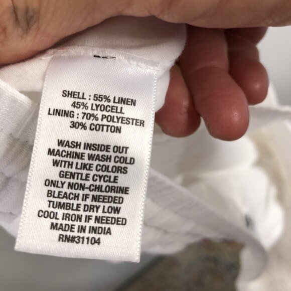 Kim Rogers Pants Womens Extra Large White Linen Blend Lagenlook Boho Beach - Picture 8 of 16